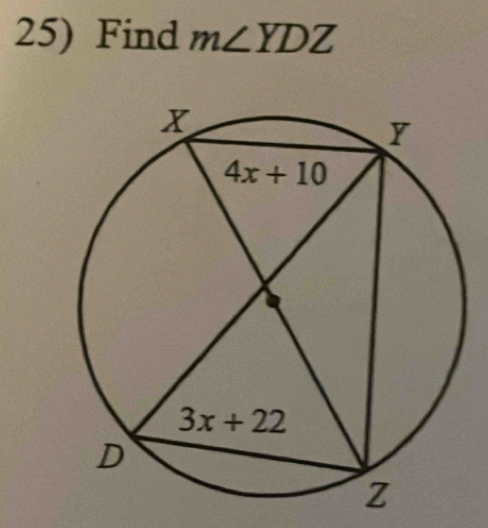 Find m∠ YDZ