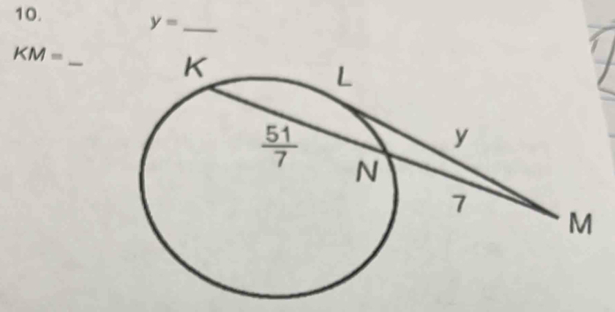 y=
KM= _