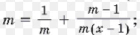 m= 1/m + (m-1)/m(x-1) ;