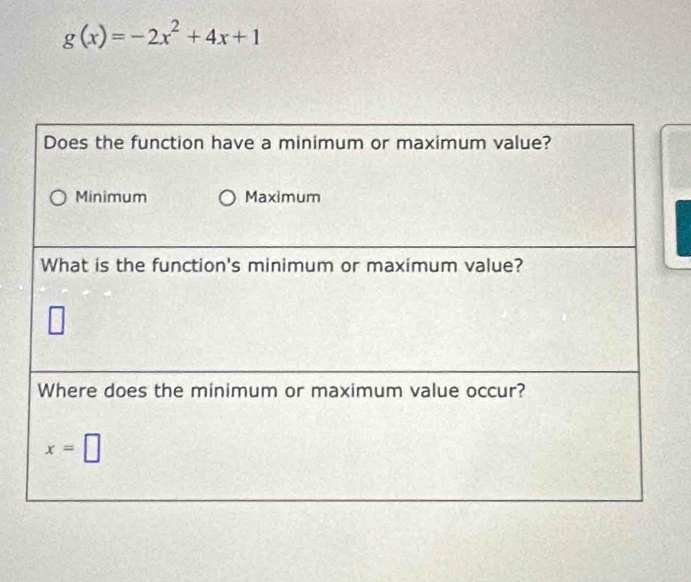 g(x)=-2x^2+4x+1