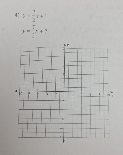 y= 7/2 x+1
y= 7/2 x+7