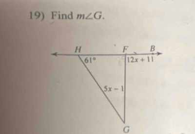 Find m∠ G.