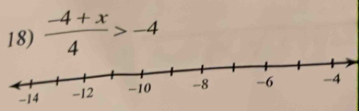  (-4+x)/4 >-4