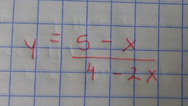 y= (5-x)/4-2x 