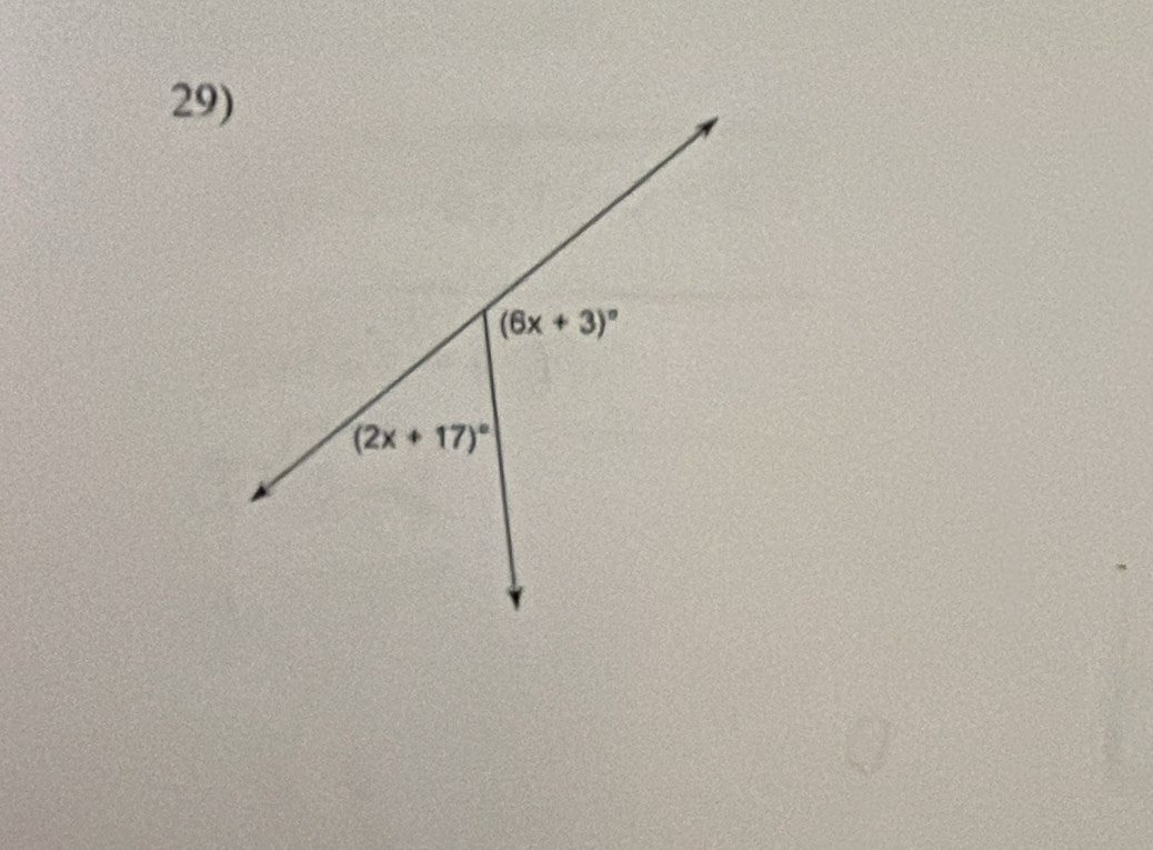 (6x+3)^circ 
(2x+17)^circ 