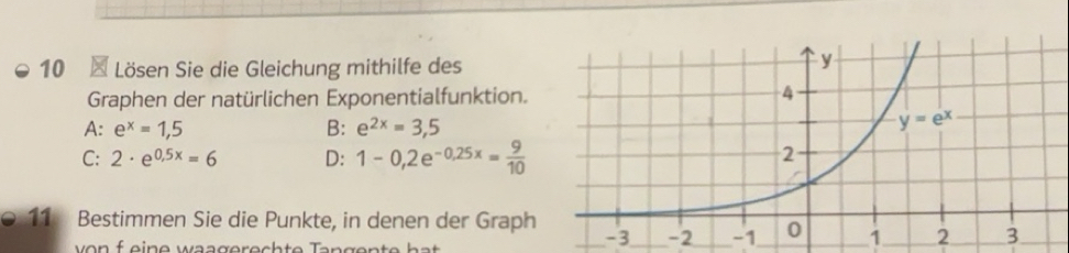Gelöst:Lösen Sie die Gleichung mithilfe des Graphen der natürlichen ...