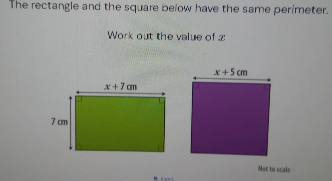 Solved: The rectangle and the square below have the same perimeter ...