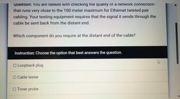 Solved: You are tasked with checking the quality of a network ...