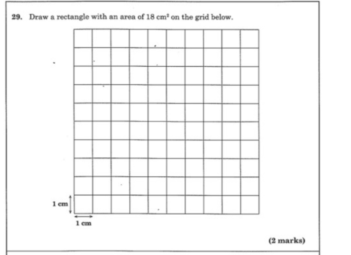 Solved: Draw a rectangle with an area of 18cm^2 on the grid below. (2 ...