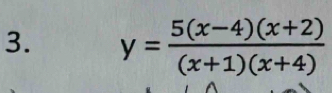 y= (5(x-4)(x+2))/(x+1)(x+4) 