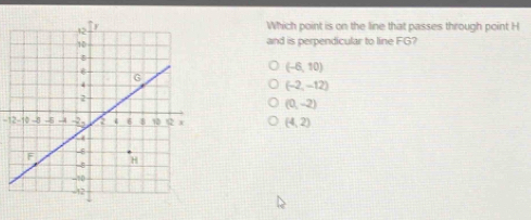 Solved: Which point is on the line that passes through point H and is ...