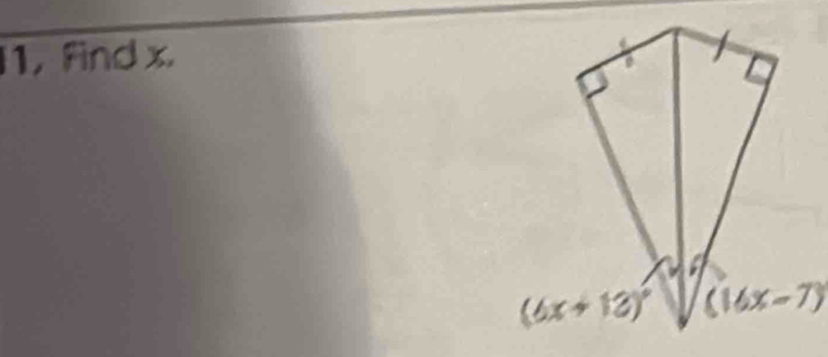 1, Find x.