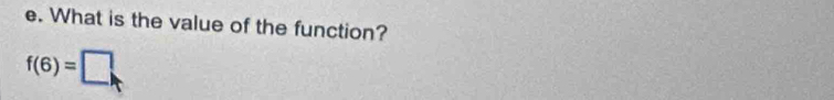 What is the value of the function?
f(6)=□