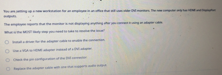 Solved: You are setting up a new workstation for an employee in an ...