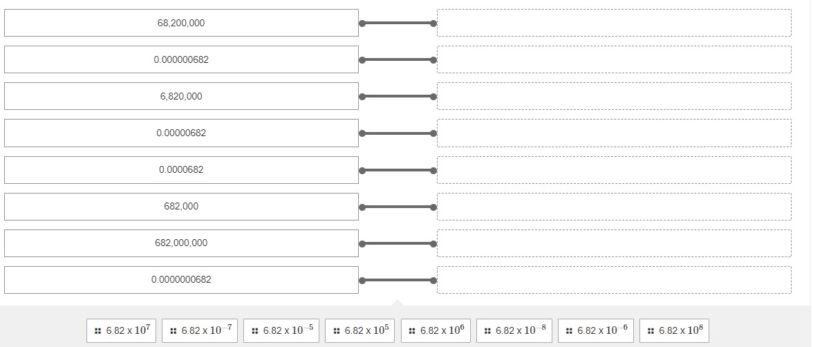 6.82* 10^(-8) :: 6.82* 10^(-6) ::