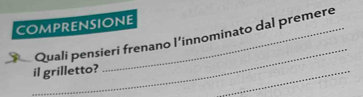 COMPRENSIONE 
_ 
Quali pensieri frenano l’innominato dal premere 
il grilletto? 
_