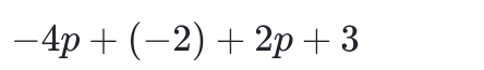 -4p+(-2)+2p+3