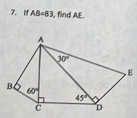 If AB=83 , find AE.