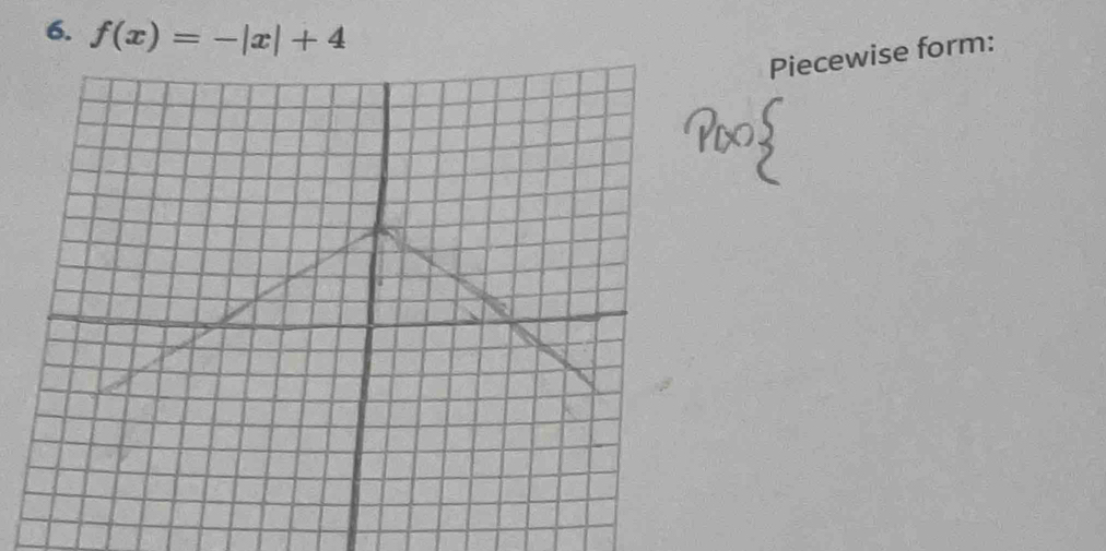 f(x)=-|x|+4
Piecewise form: