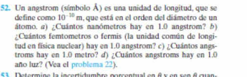 Resuelto:Un angstrom (símbolo Å) es una unidad de longitud, que se ...