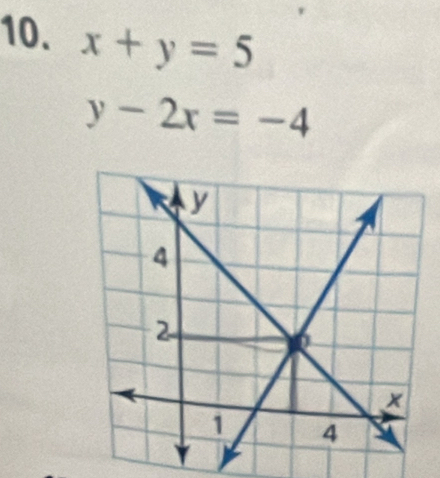 x+y=5
y-2x=-4