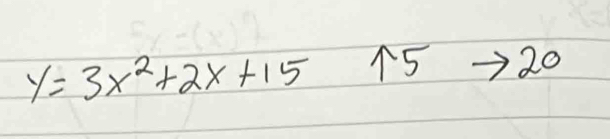 y=3x^2+2x+15 5 20