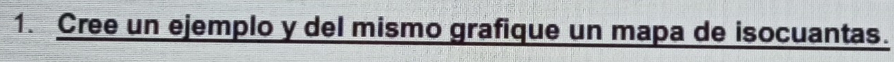 Cree un ejemplo y del mismo grafique un mapa de isocuantas.