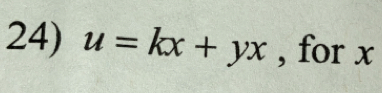 u=kx+yx , for x