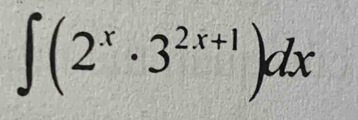 ∈t (2^x· 3^(2x+1))dx