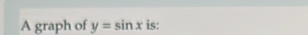 A graph of y=sin x is:
