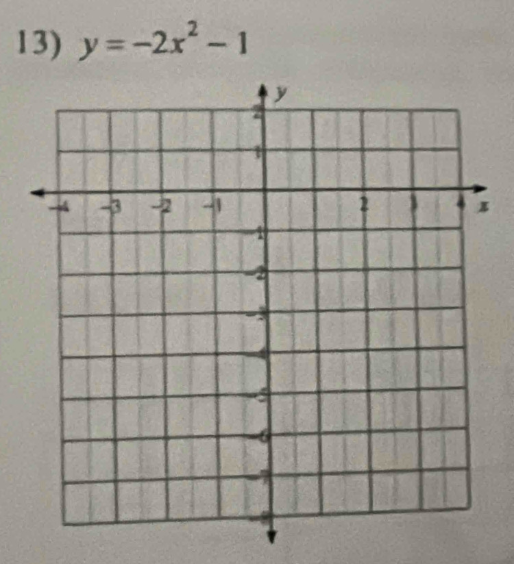 y=-2x^2-1