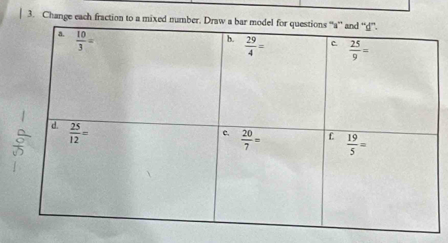 Change each fraction to a mixed number.