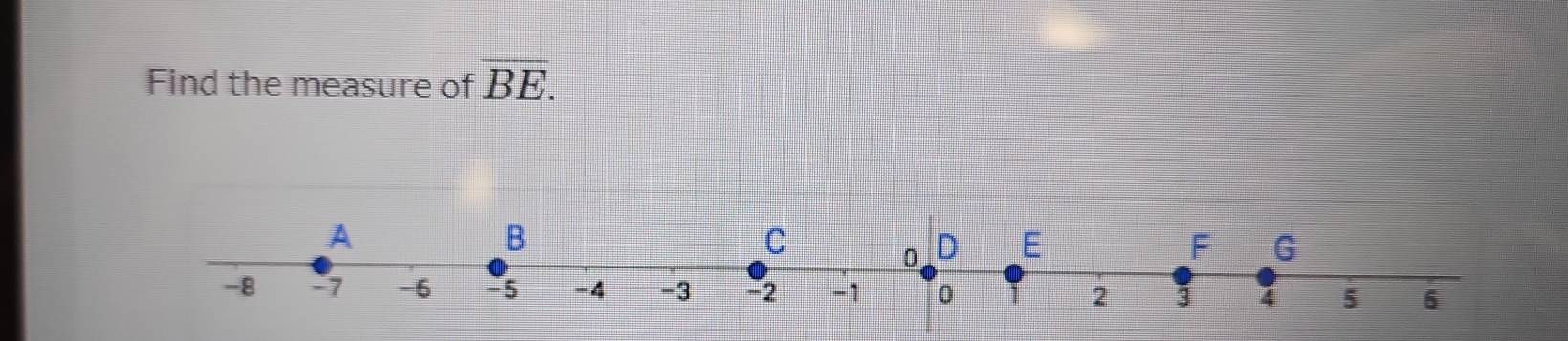 Find the measure of overline BE.