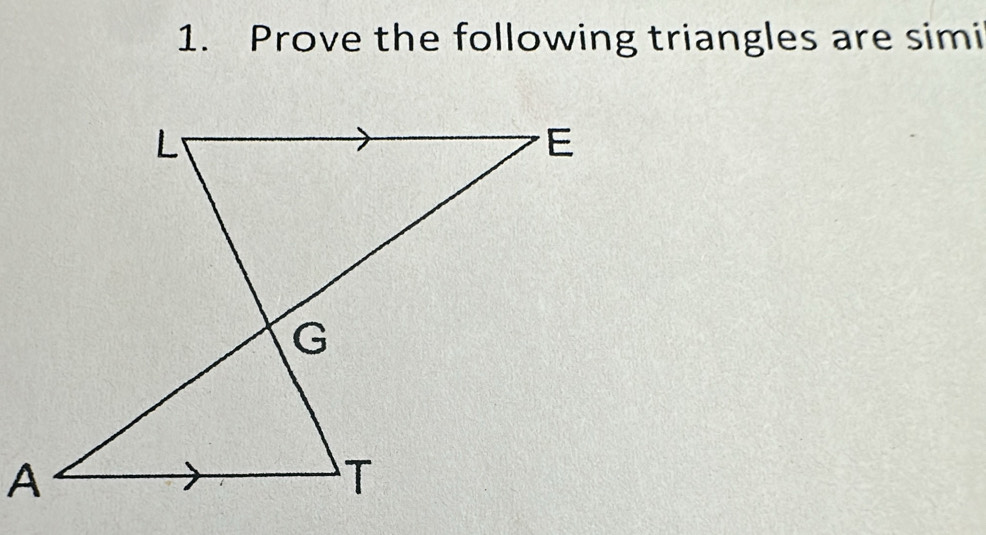 Prove the following triangles are simi