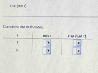 r or (not r) 
Complete the truth table.