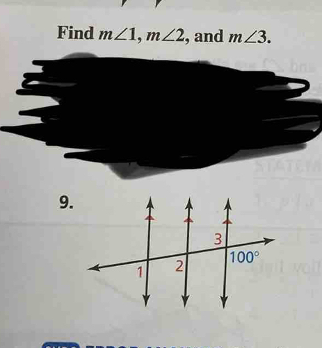 Find m∠ 1,m∠ 2 , and m∠ 3.
9.