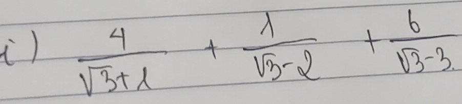 )  4/sqrt(3)+1 + 1/sqrt(3)-2 + 6/sqrt(3)-3 