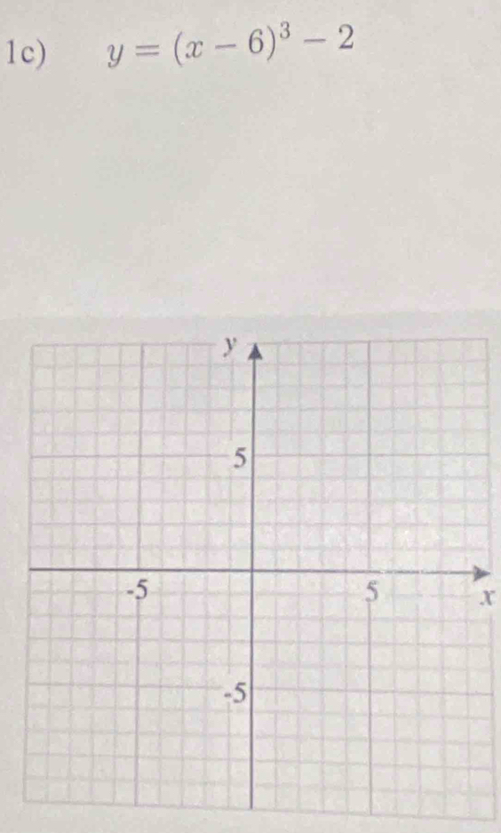 1c) y=(x-6)^3-2
x