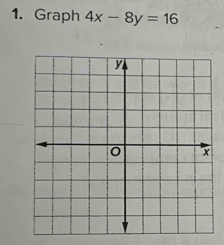 Graph 4x-8y=16