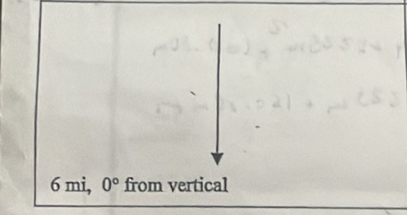 6 mi, 0° from vertical