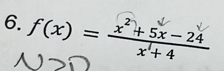 f(x)= (x^2+5x-24)/x^1+4 