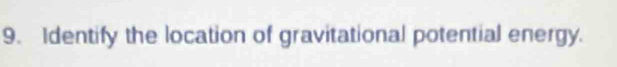 Identify the location of gravitational potential energy.