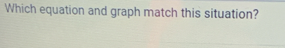 Which equation and graph match this situation?