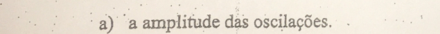 a amplitude das oscilações.