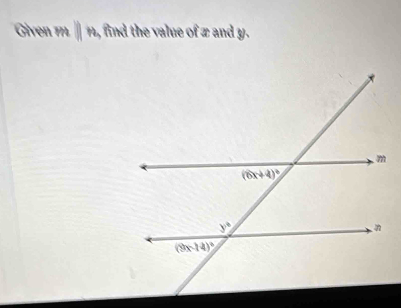 Given m||n find the value of z and y.