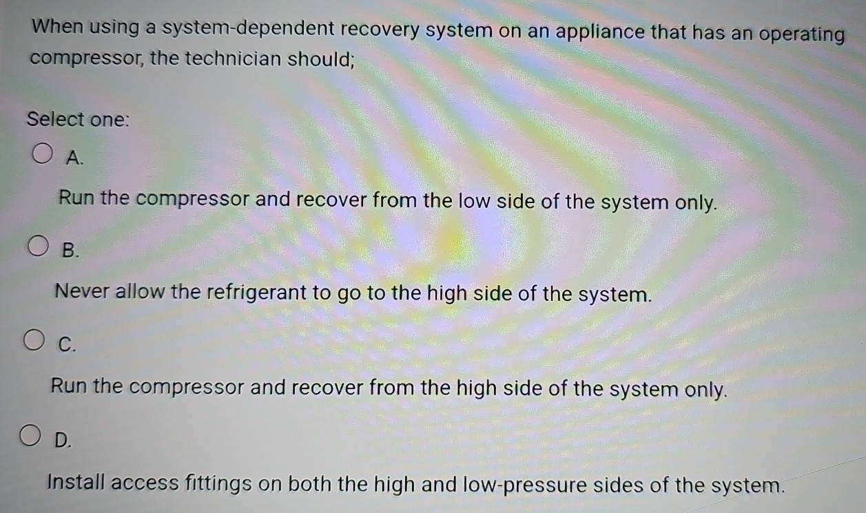 Solved: When using a system-dependent recovery system on an appliance ...