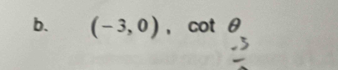 (-3,0) , cot θ