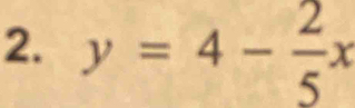 y=4- 2/5 x