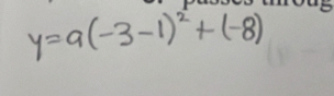 y=a(-3-1)^2+(-8)