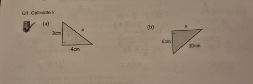 Calculate x
(a) (b)